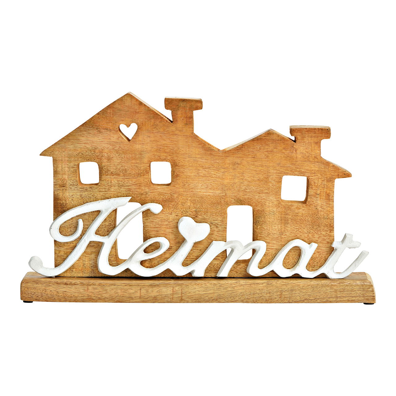 House stand with metal lettering, home, made of natural mango wood, white (W/H/D) 40x23x5cm