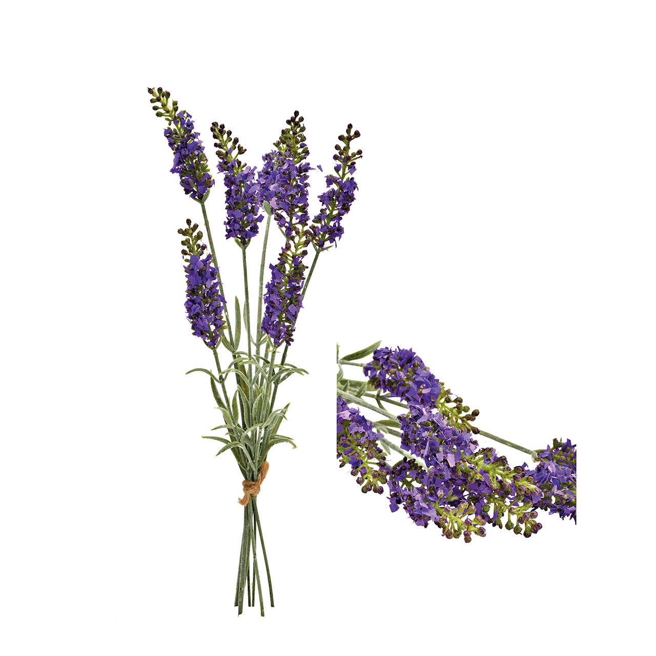 Artificial flower lavender bunch of 7, made of plastic purple (H) 42cm