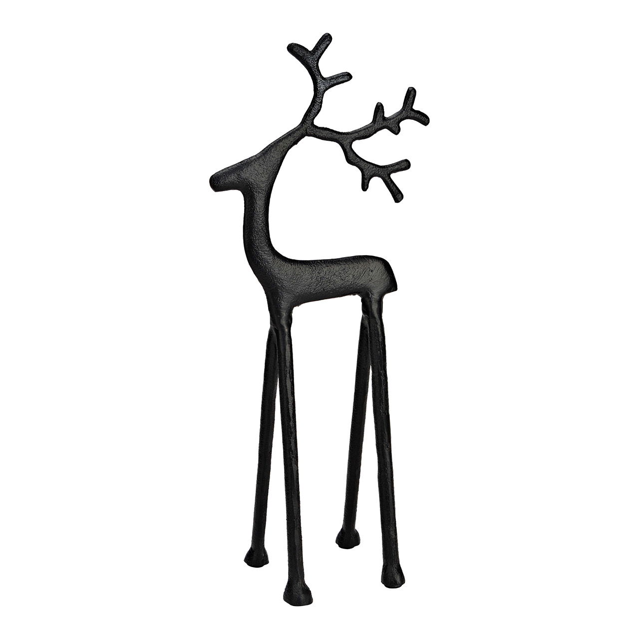 Decorative deer made of metal, black, (W/H/D) 19x45x10 cm