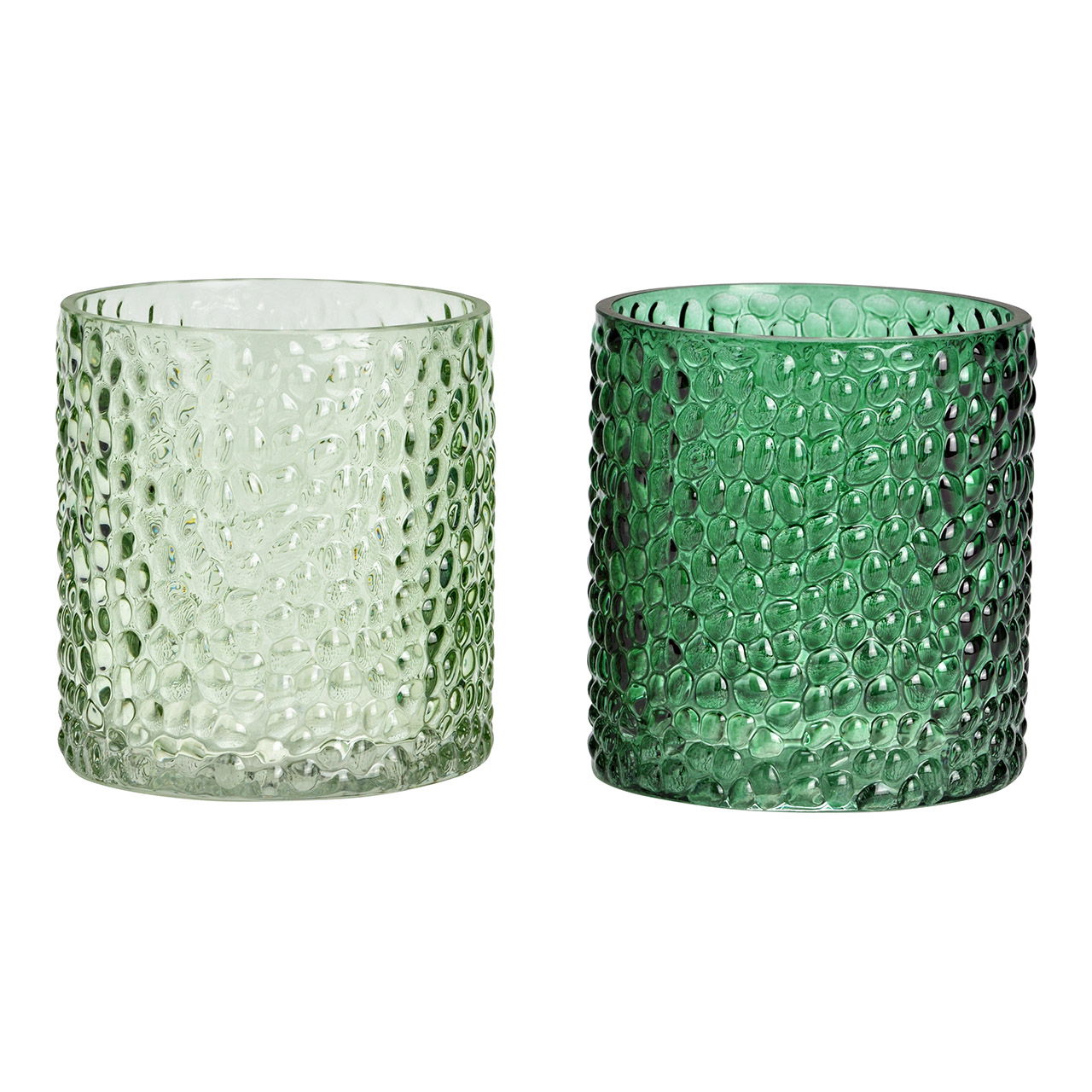 Windlicht aus Glas, 2-fach, Grün (B/H/T) 10x10x10cm