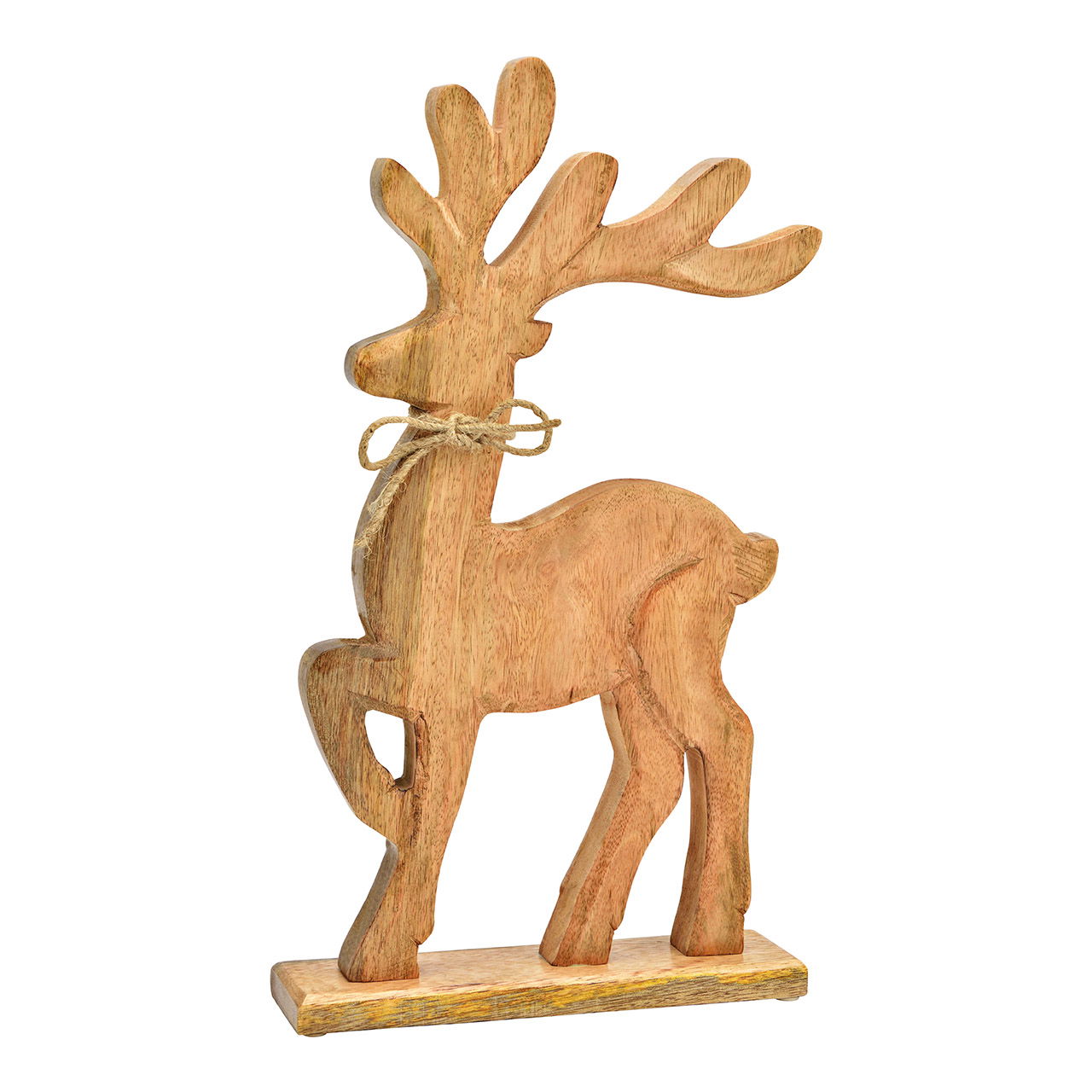 Aufsteller Hirsch aus Mangoholz natur (B/H/T) 23x42x6cm