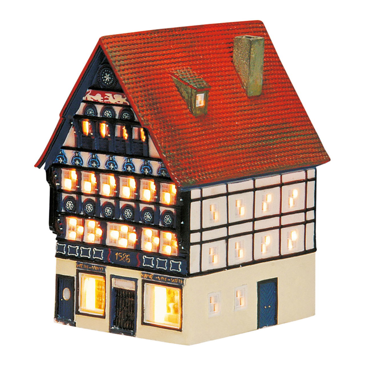 Wurm Lichthaus Weinhaus Osnabrück aus Porzellan, Bunt (B/H/T) 16x19x12cm