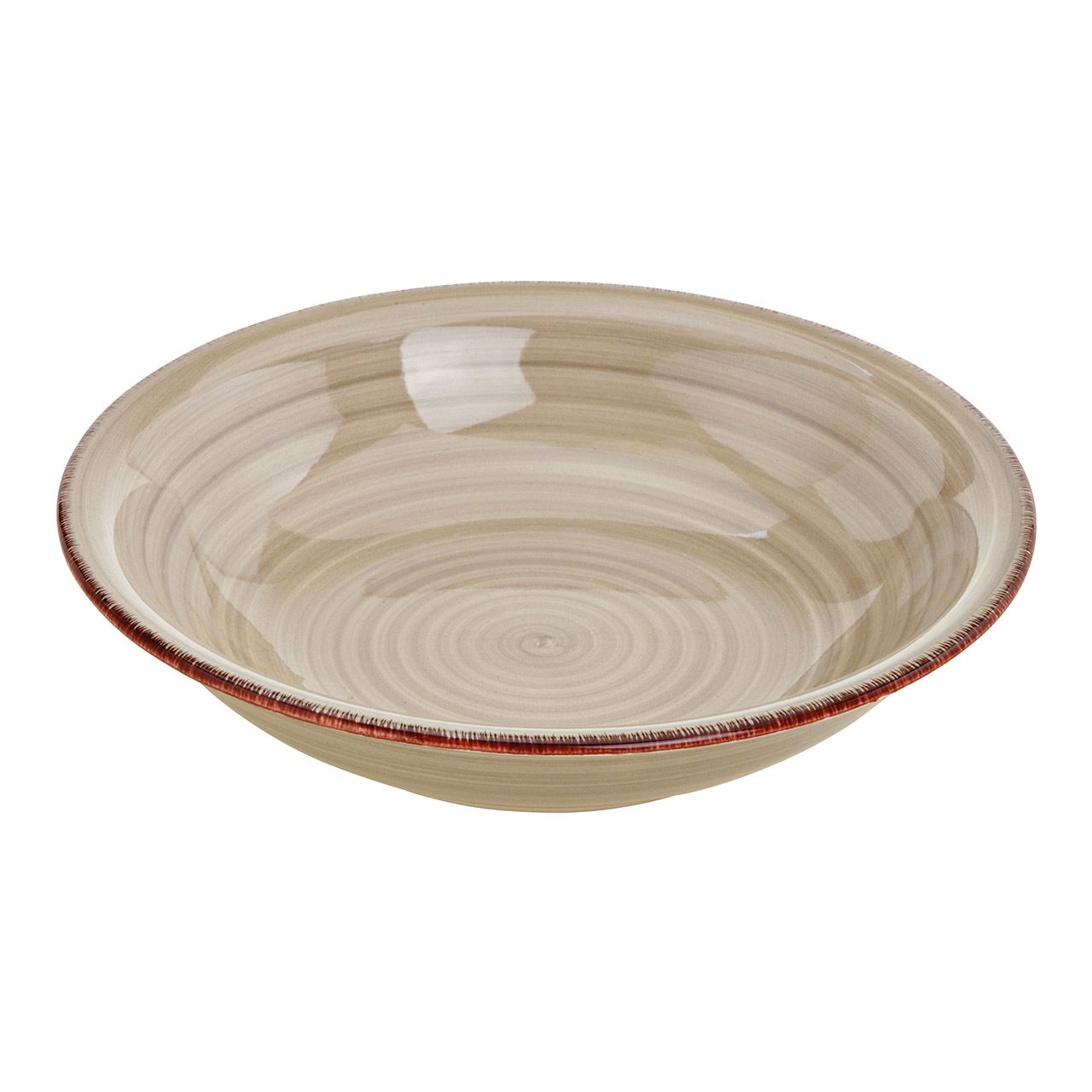 Earthenware bowl, beige (W/H/D) 21x4x21cm