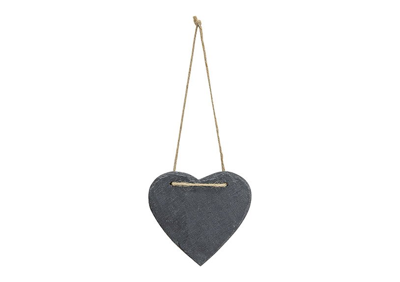 Hanger schist heart 12x11cm