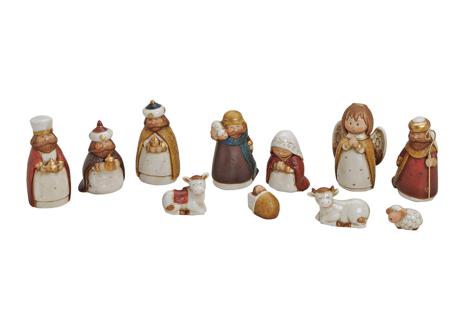 Juego de figuritas de porcelana del Nacimiento, 11 piezas, 3-11 cm