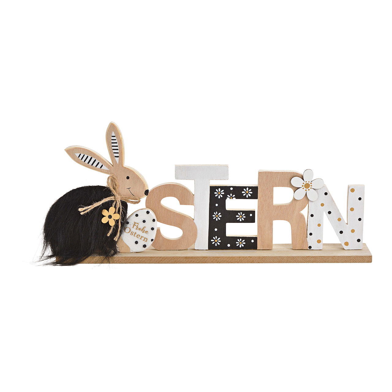 Wooden Easter lettering stand Black, white (W/H/D) 38x17x5cm