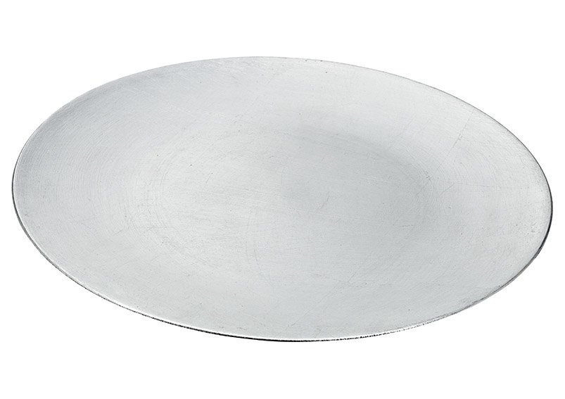 Deko Teller aus Kunststoff Silber Ø33cm
