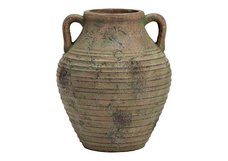 Vase, Krug aus Keramik braun (B/H/T) 18x21x18cm