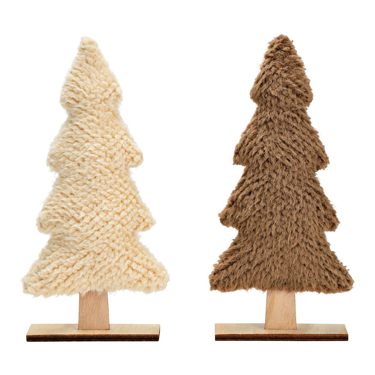 Aufsteller Tannenbaum aus Textil beige, braun 2-fach, (B/H/T) 14x29x4cm