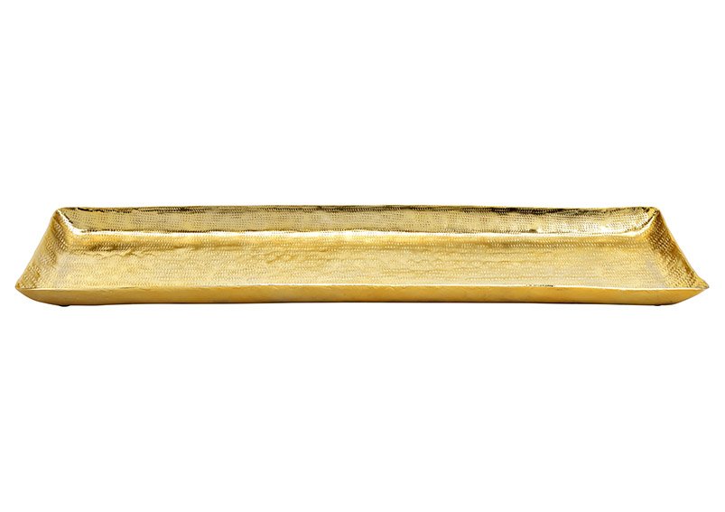 Bandeja de metal dorado (c/h/d) 62x3x21cm