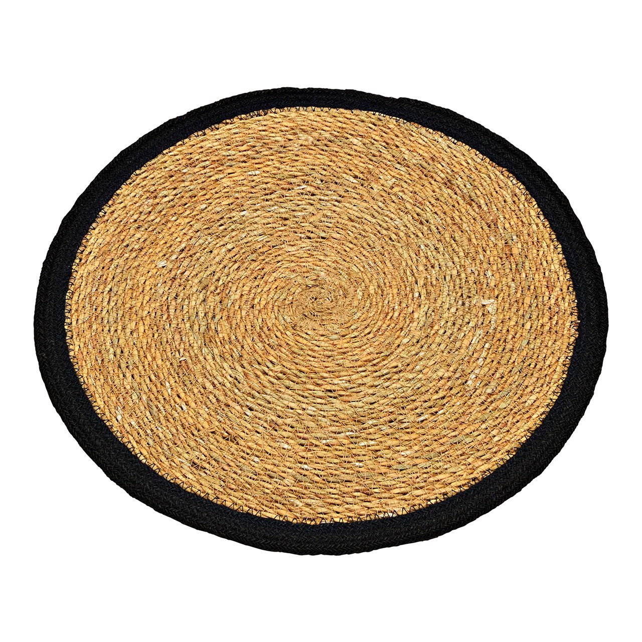 Tischset aus Seegras, Jute aus Naturmaterial Natur, schwarz Ø38cm