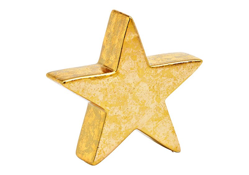 Estrella de cerámica dorada (c/h/d) 18x17x5,5cm