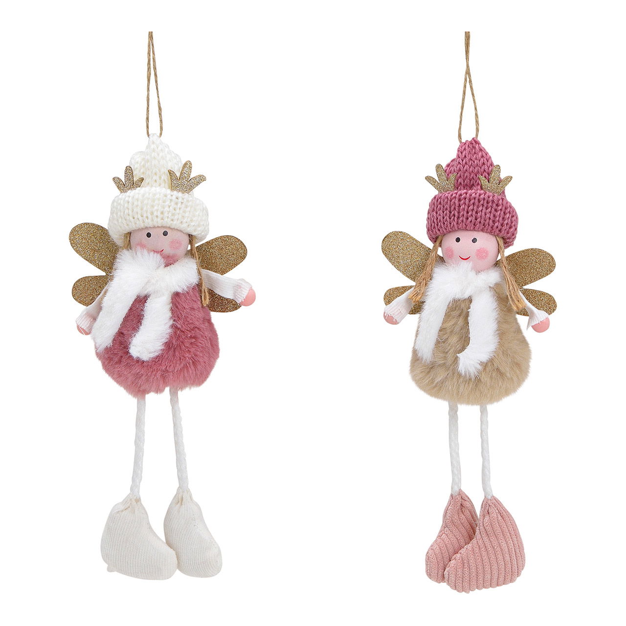 Hänger Engel aus Textil Pink/Rosa 2-fach, (B/H/T) 9x21x5cm Hänger Engel aus Textil Pink/Rosa 2-fach, (B/H/T) 9x21x5cm