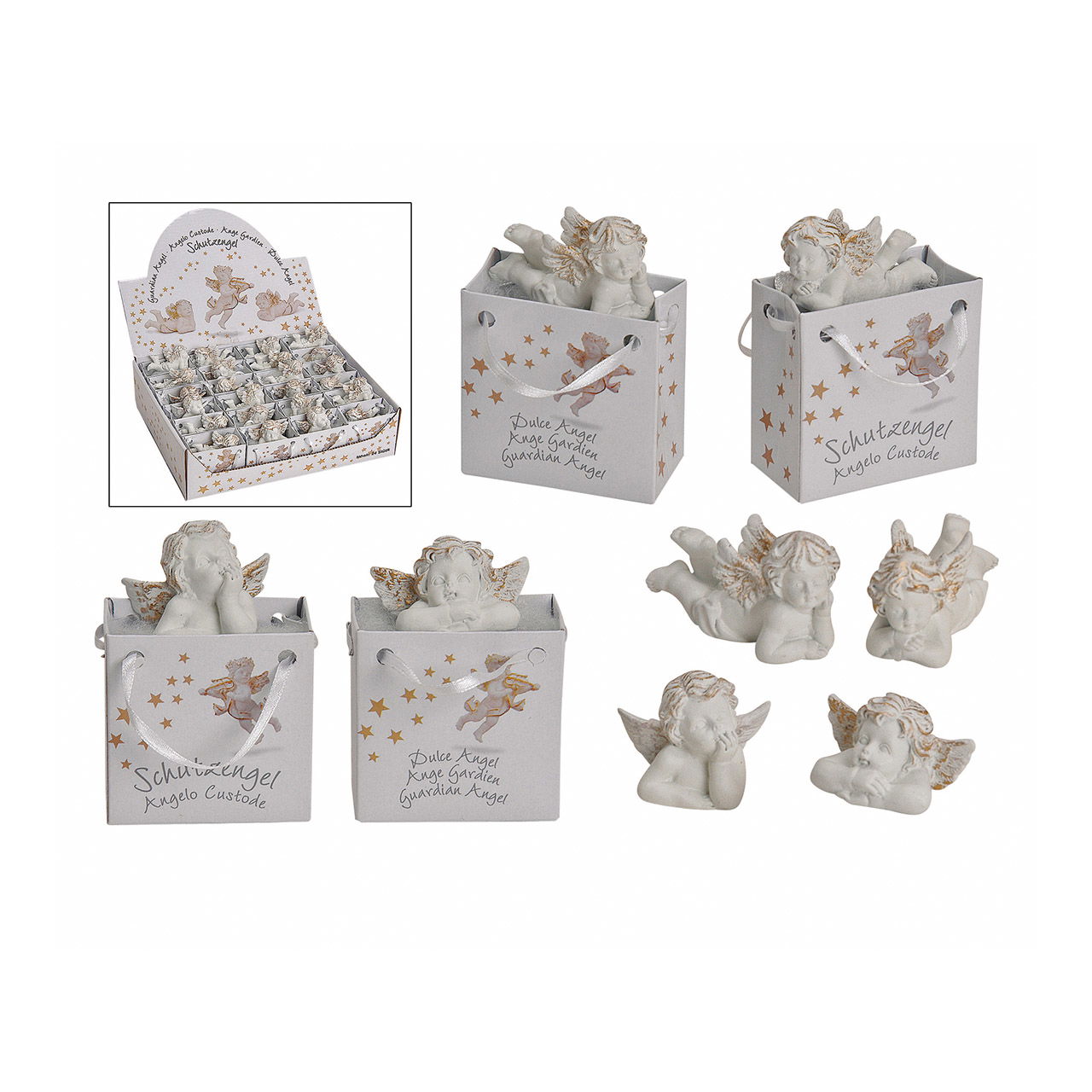 Schutzengel aus Poly, B3 x T5 in Tüte, sortiert Schutzengel aus Poly, B3 x T5 in Tüte, sortiert