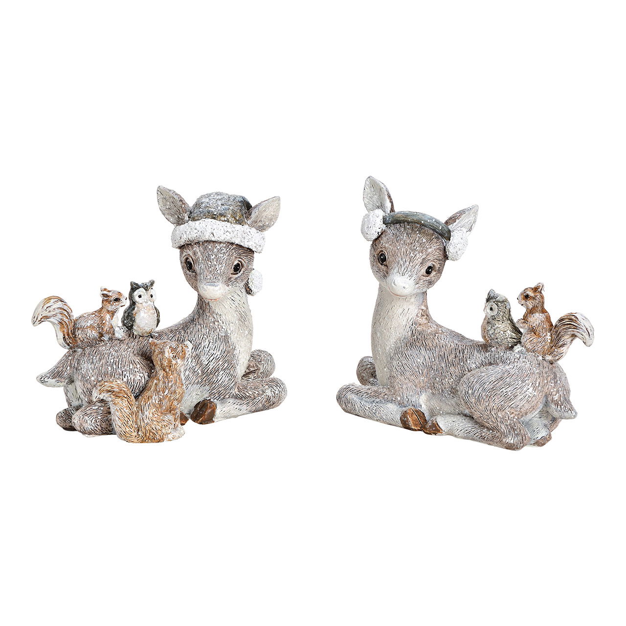 Cervo seduto in polietilene grigio 2 pieghe, (L/H/D) 10x9x5cm Cervo seduto in polietilene grigio 2 pieghe, (L/H/D) 10x9x5cm