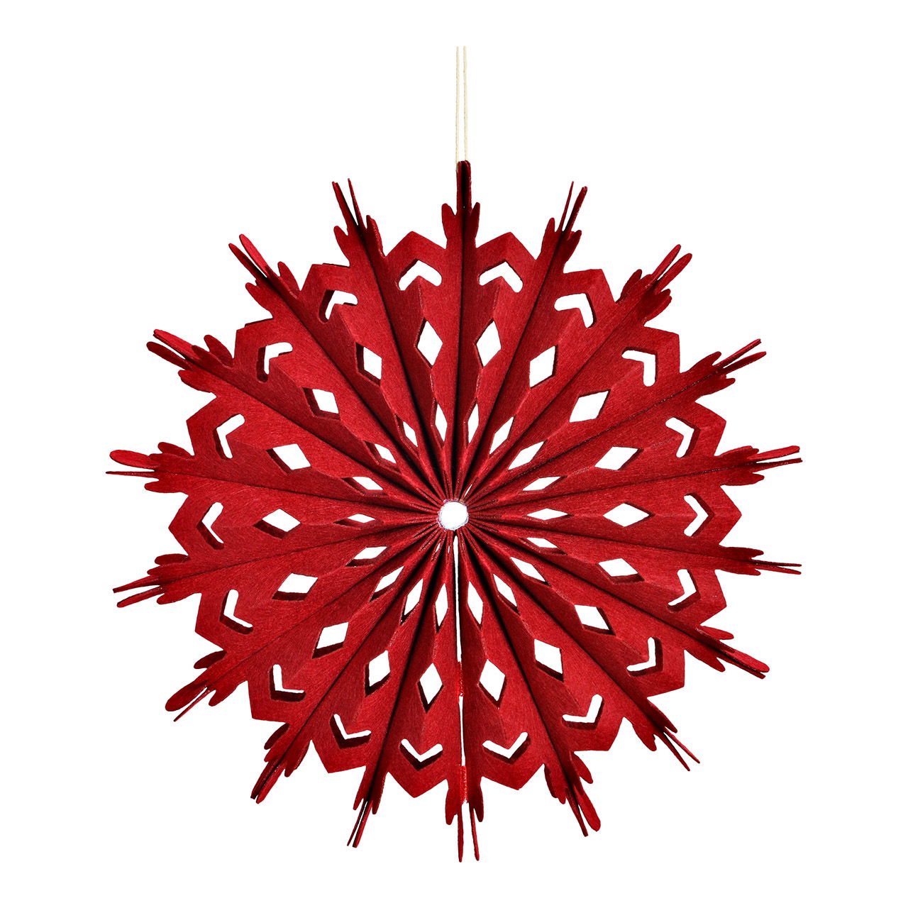 Weihnachtshänger Schneeflocke aus Filz, Rot (B/H/T) 30x30x5cm
