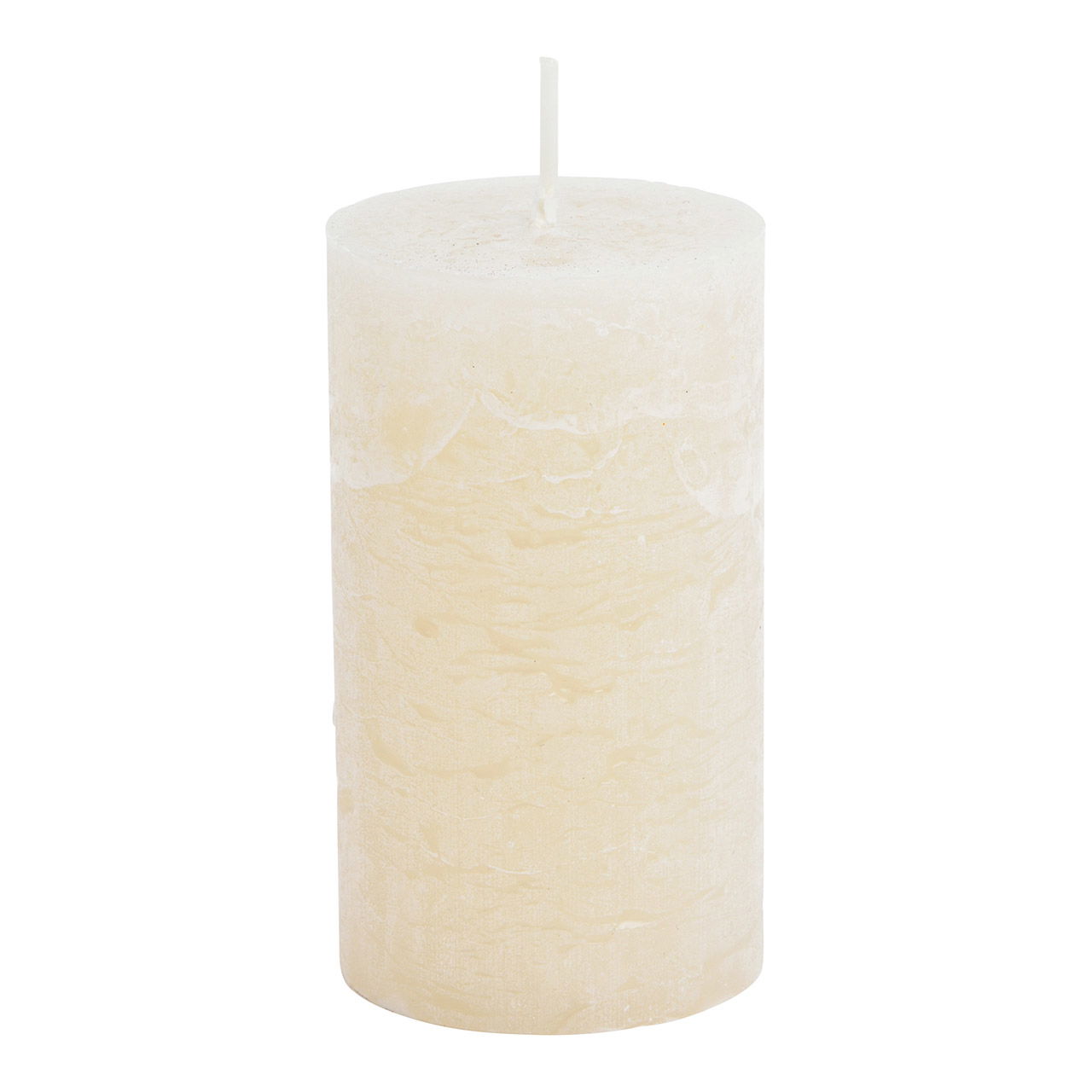 Candle 6,8x12x6,8cm wax sand white