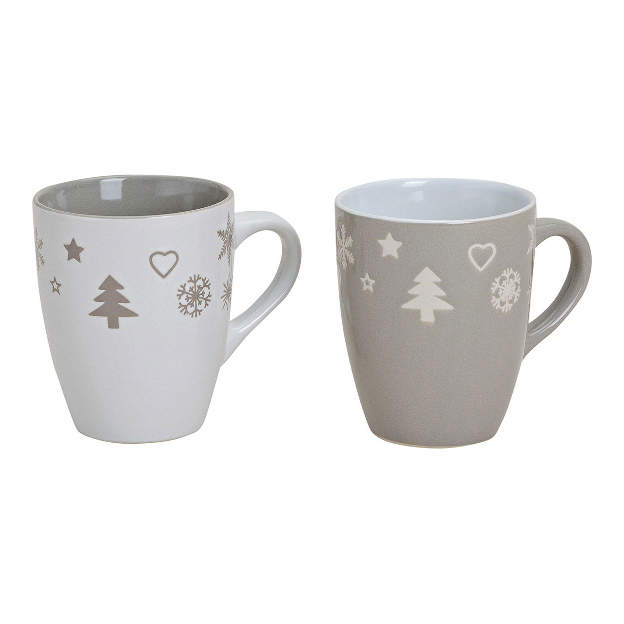 Ceramic star-shaped mug, 2 assorted (W/H/D) 11x10x8 cm, 300 ml