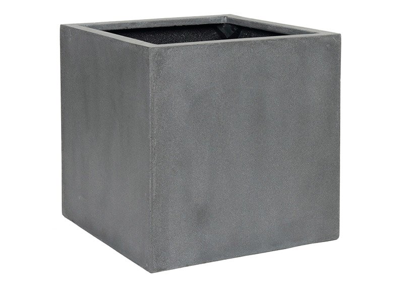 Bloempot van Fiberstone grijs (B/H/D) 40x40x40cm
