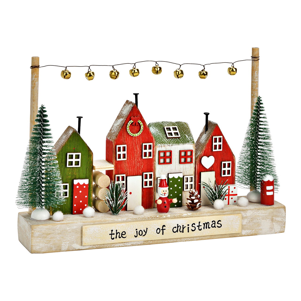 Aufsteller Weihnachts-Dorf, Holzdeko, Figuren, Miniatur, Christmastime