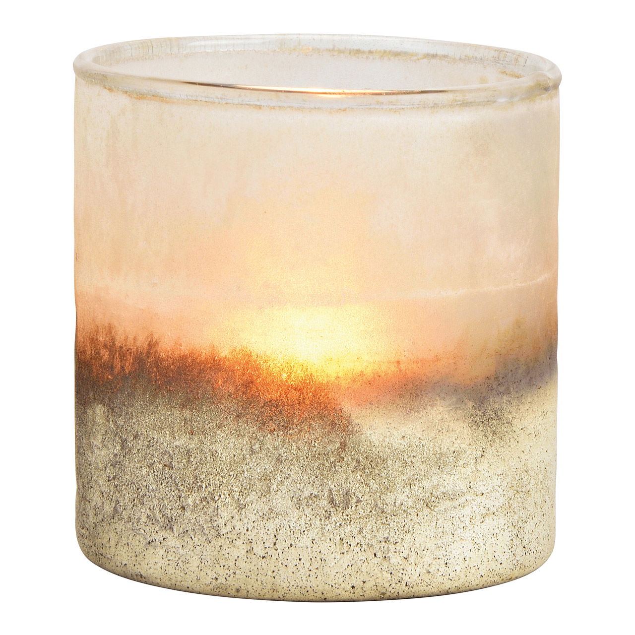 Windlicht aus Glas champagner (B/H/T) 9x9x9cm