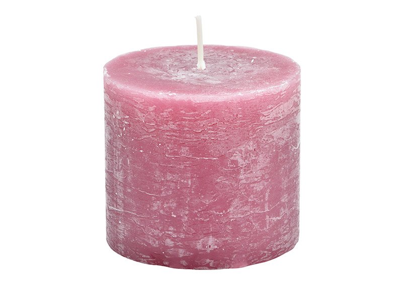 Candle 10x9x10cm wax antique rosewood pink 