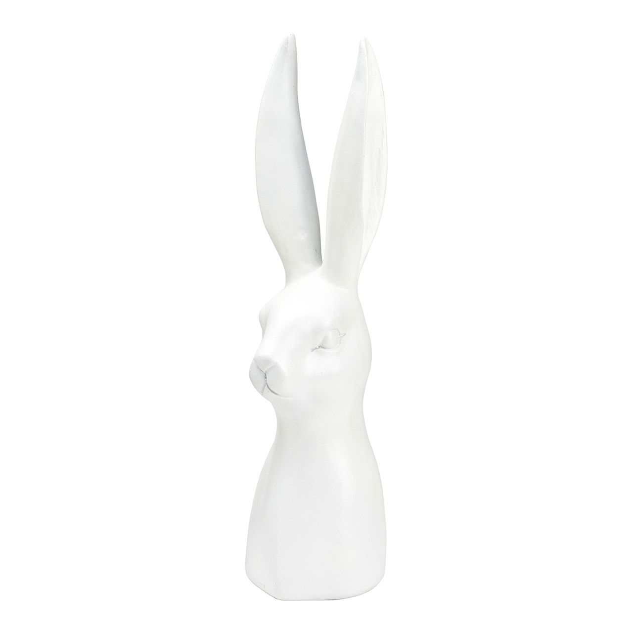 Tête de lapin en poly blanc (L/H/P) 14x44x11cm