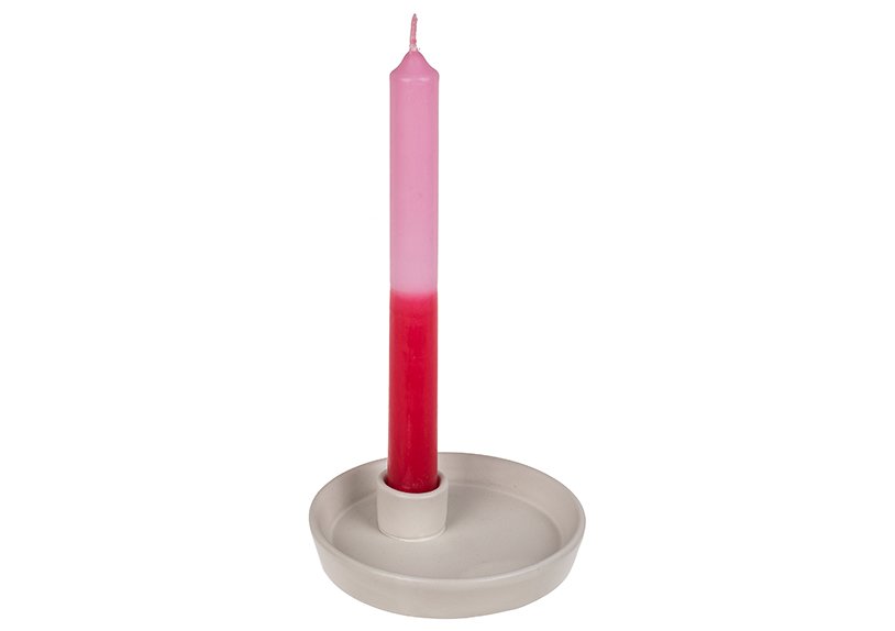 Bougie bâton avec dégradé de couleurs, rose/rouge dans une boîte cadeau, set de 3, (L/H/P) 6x20x2cm