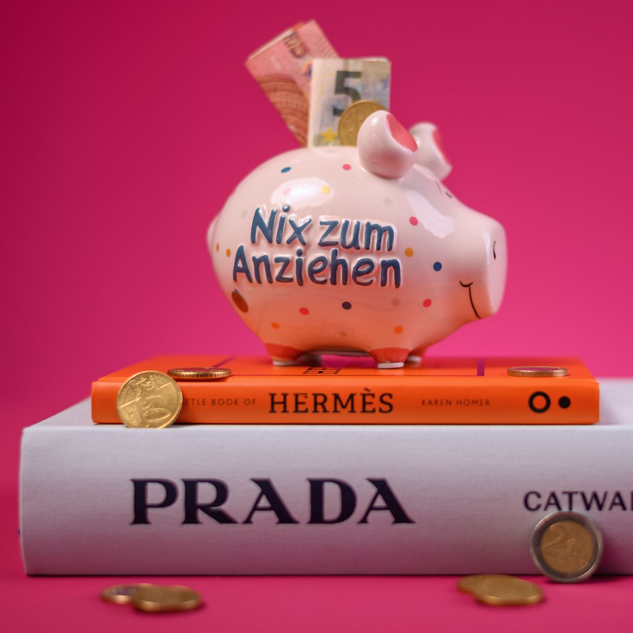 Sparschwein Company Sparschwein "Nix zum Anziehen" aus Keramik, Bunt (B/H/T) 12,5x9x9 cm Kleinschwein Sparschwein