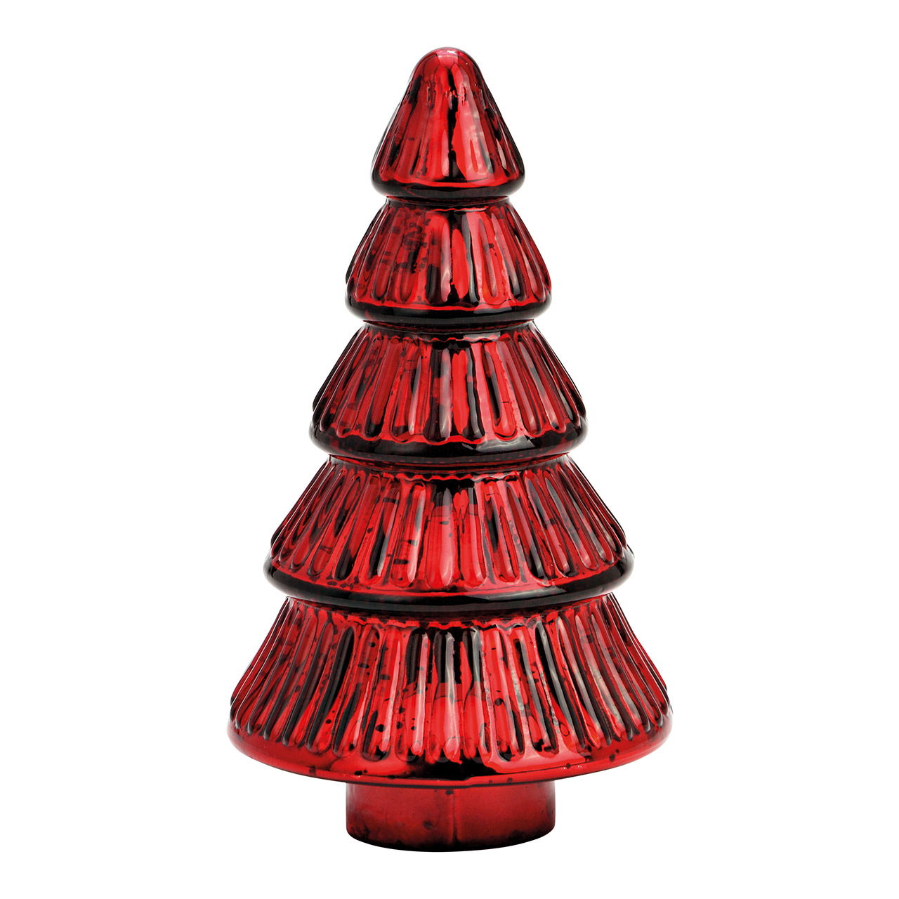 Sapin en verre rouge (L/H/P) 11x20x11cm