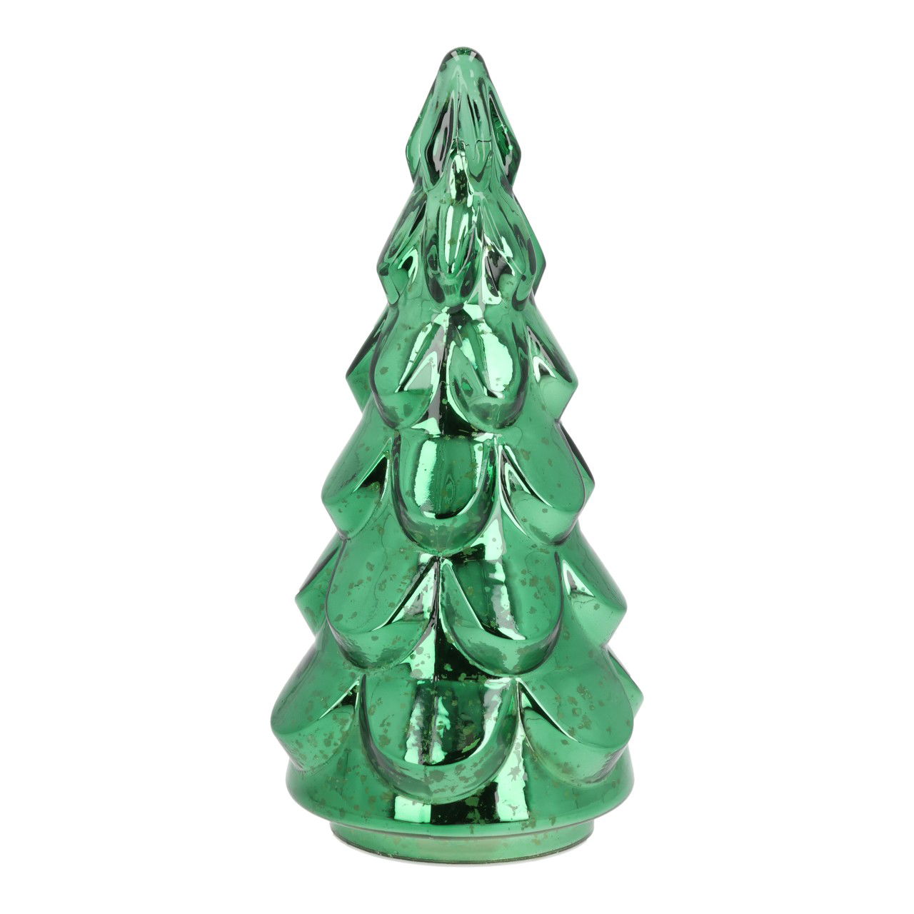 Tannenbaum LED aus Glas Grün (B/H/T) 16x37x16cm exkl. 3xAA Zubehor, Edelstein, Schmuck, Spielzeug, Jade