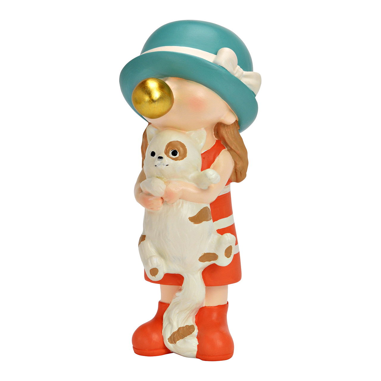 Figure girl with bubble gum bubble and cat made of poly, colorful (W/H/D) 6x18x8cm Figure girl with bubble gum bubble and cat made of poly, colorful (W/H/D) 6x18x8cm