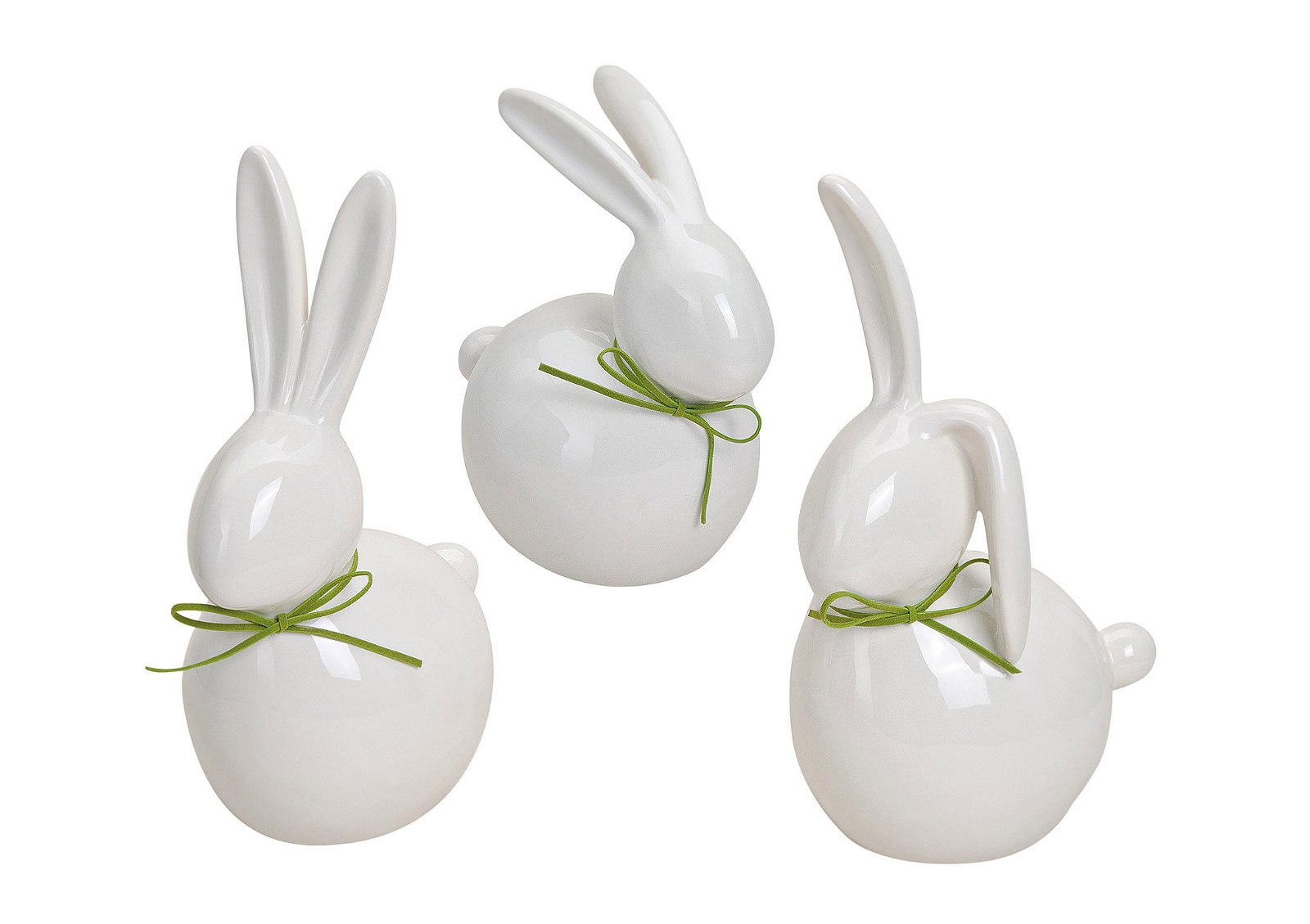 Coniglietto in bianco in porcellana, 3 assortiti, 17-25 cm