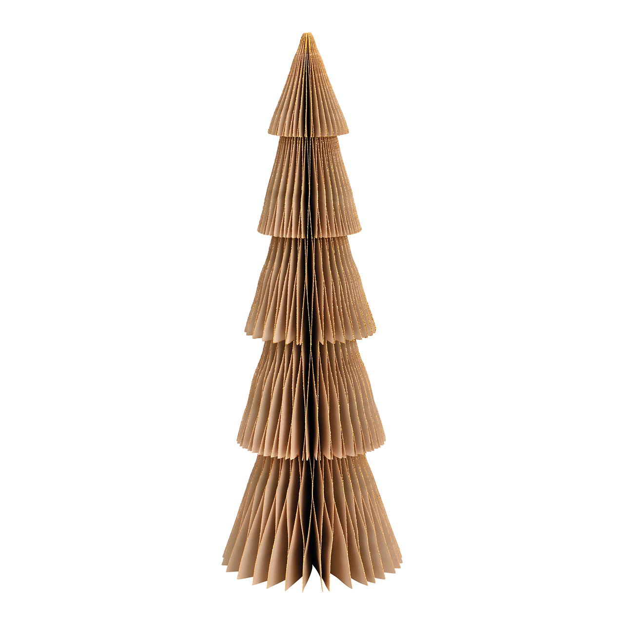 Stands fir tree Honeycomb with glitter paper / cardboard beige (W/H/D) 14x40x14cm