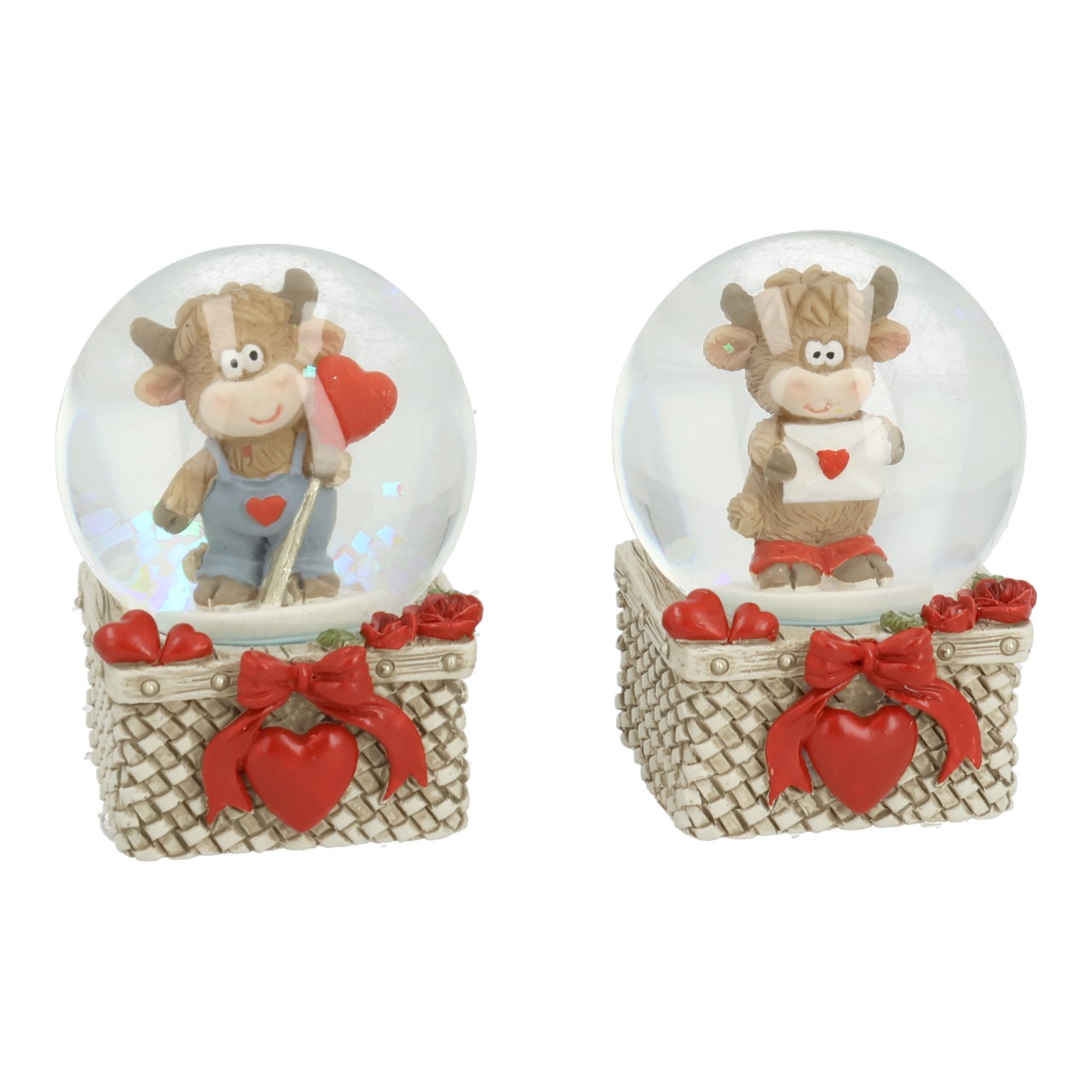 Schneekugel, Moosgummi-Herz, Weihnachtsdekoration, Herdepferd, Herz-Basket