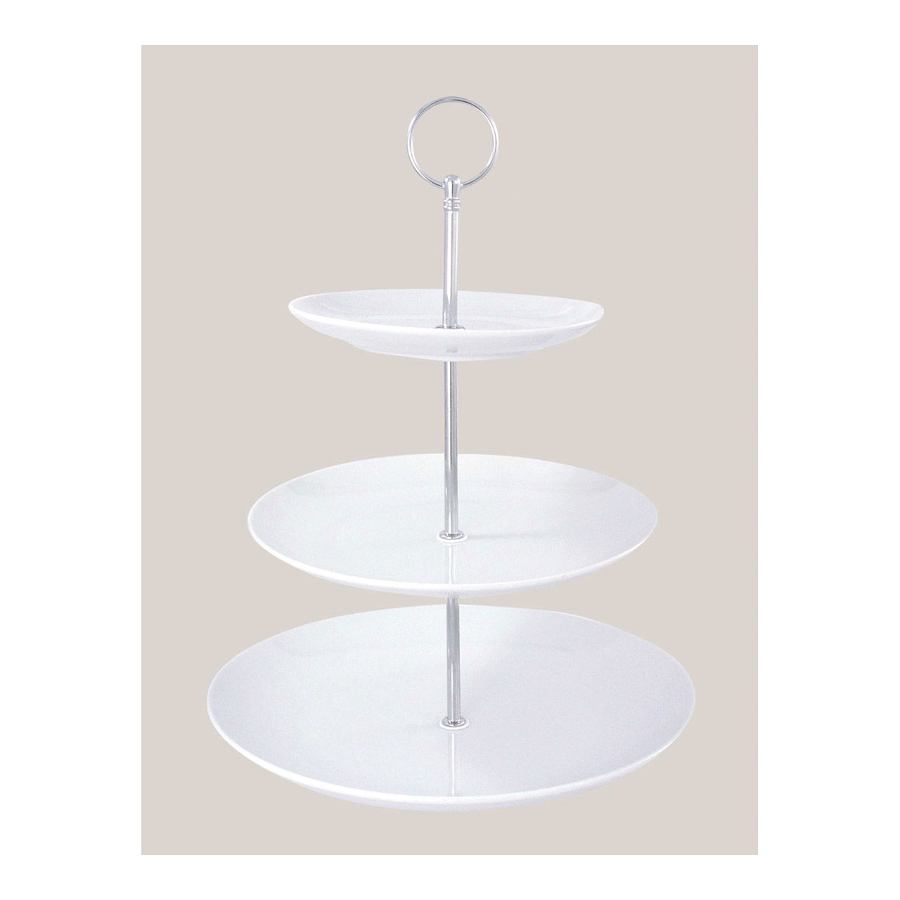 Etagere porcelain white colour threepart, 16 cm, 21 cm and 26 cm diameter