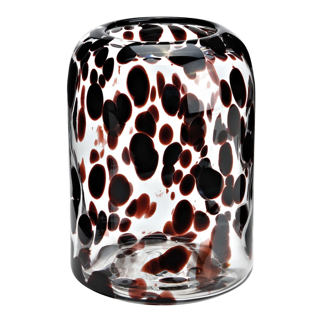Vase with transparent glass dots decor, brown (W/H/D) 13x18x13cm Vase with transparent glass dots decor, brown (W/H/D) 13x18x13cm