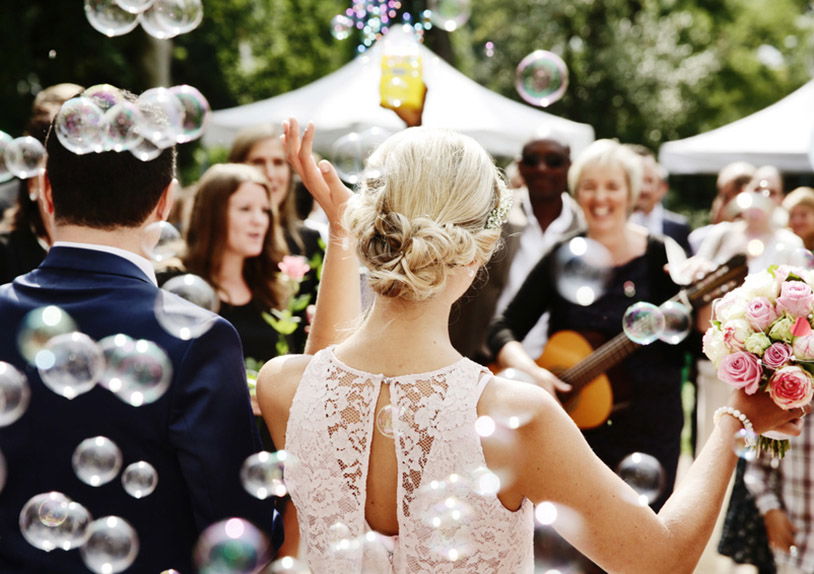 Soap bubbles set of 96, heart for wedding, plastic, 4.5ml, (W/H/D) 1x10x1cm Ø1cm Kleid, Blumenstrauß, Braut, Person, Frau