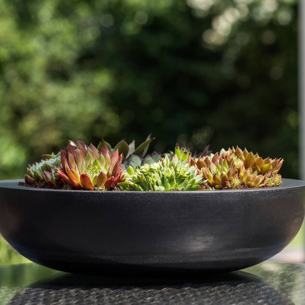 Pottery Pots Pot de fleurs en Fiberstone, noir (L/H/P) 34x10x34cm