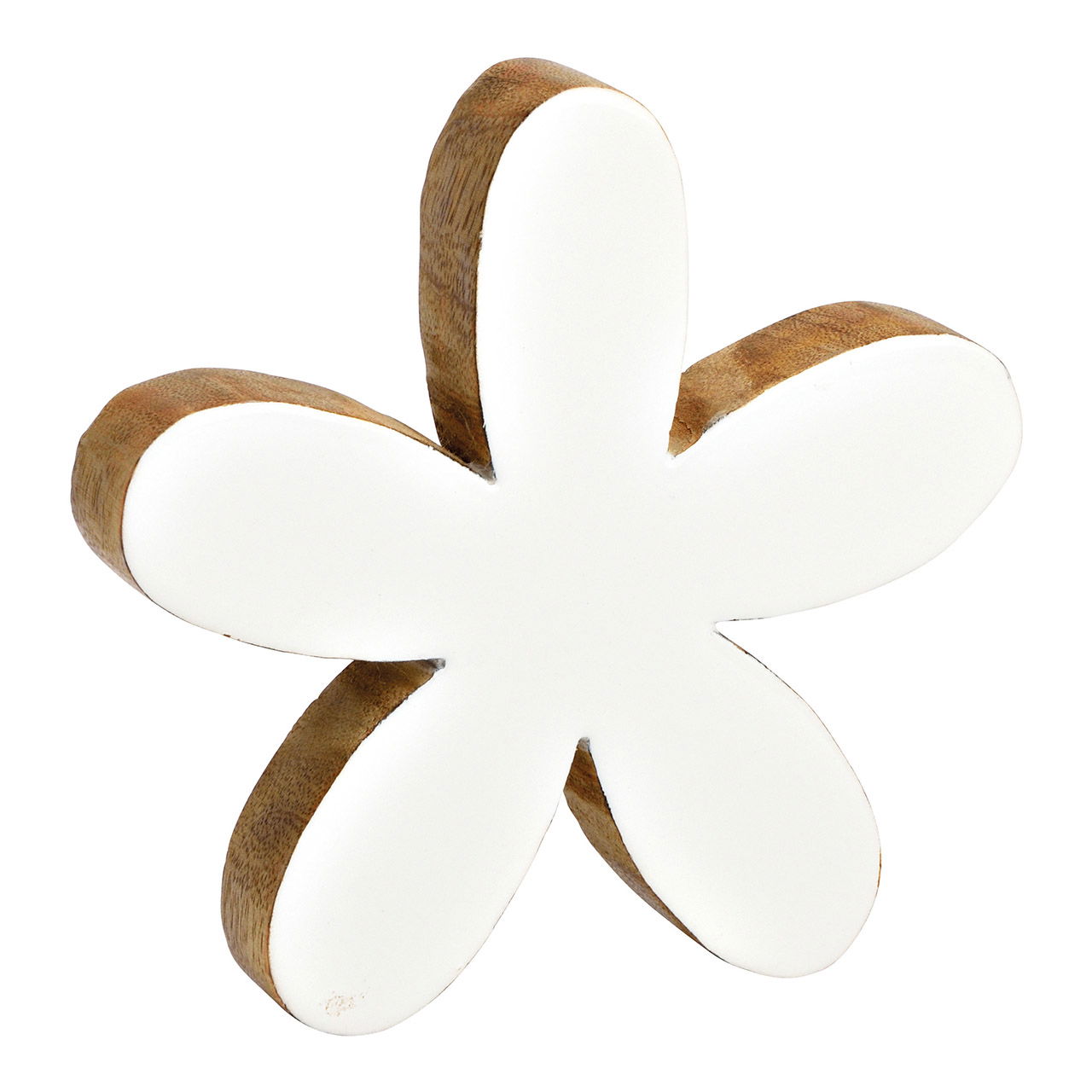 Flower made of mango wood white (W/H/D) 15x16x2cm Flower made of mango wood white (W/H/D) 15x16x2cm