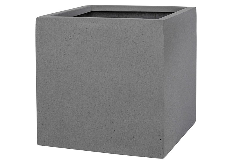 Bloempot Aardewerk Potten van fibrestone grijs (B/H/D) 15x15x15cm