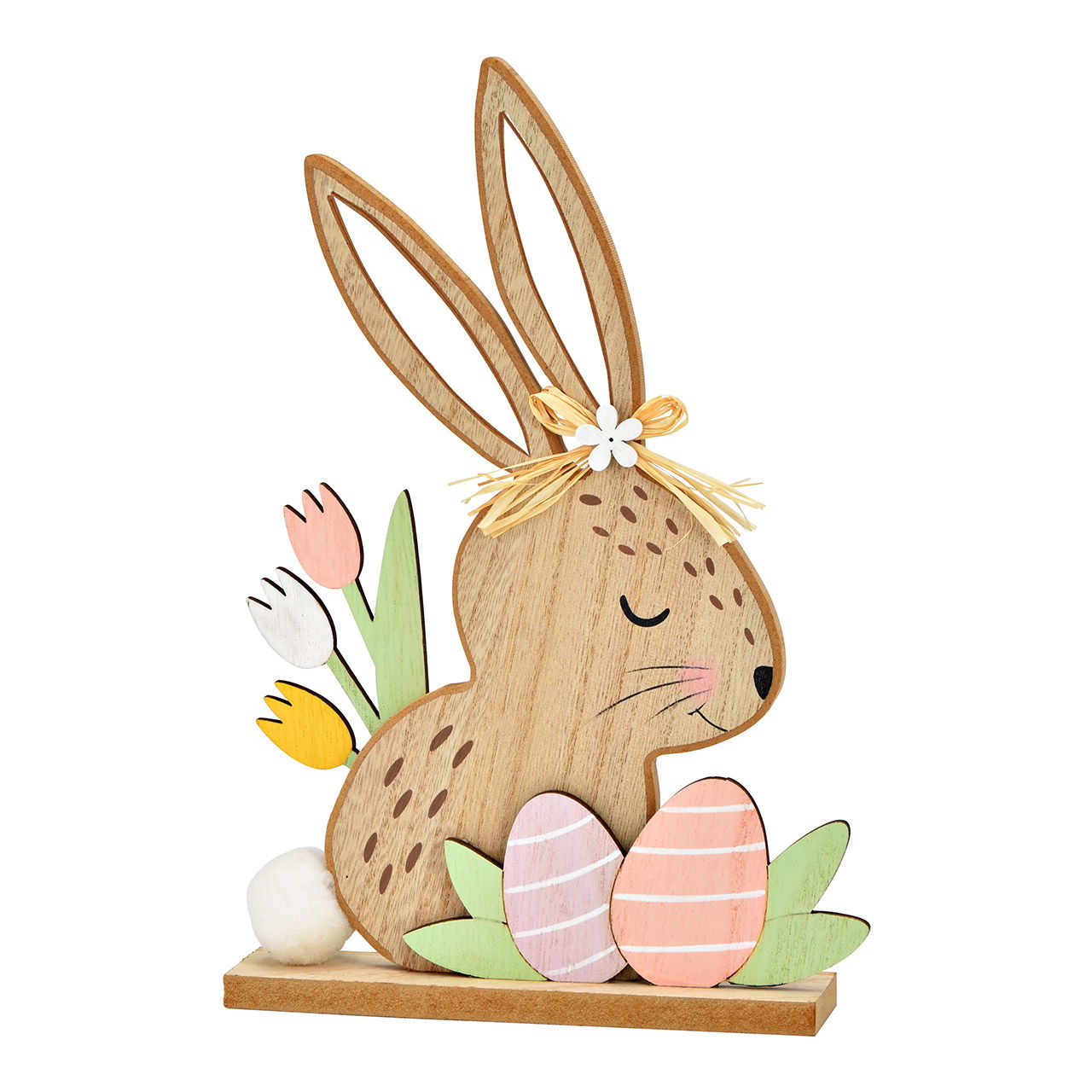 Wooden rabbit stand colorful (W/H/D) 18x25x4cm