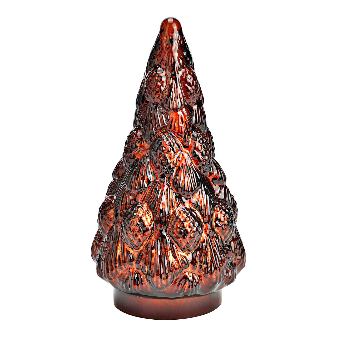 Albero di Natale in vetro, rosso scuro (L/H/D) 14x27x14cm