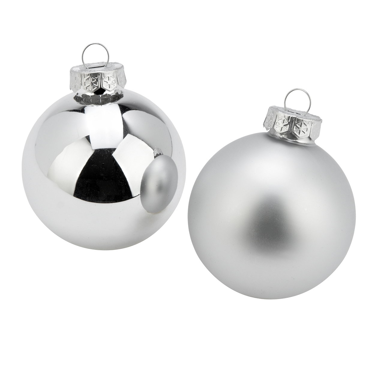 Weihnachtskugeln, Ornamentenbox, Silber, Glänzend, 12er-Set