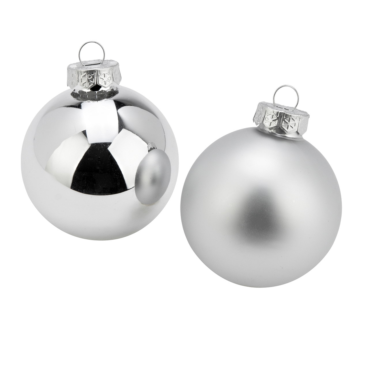 Christmas bauble RW_16348 made of glass silver set of 12 (W/H/D) 6x6x6cm Weihnachtskugeln, Ornamentenbox, Silber, Glänzend, 12er-Set