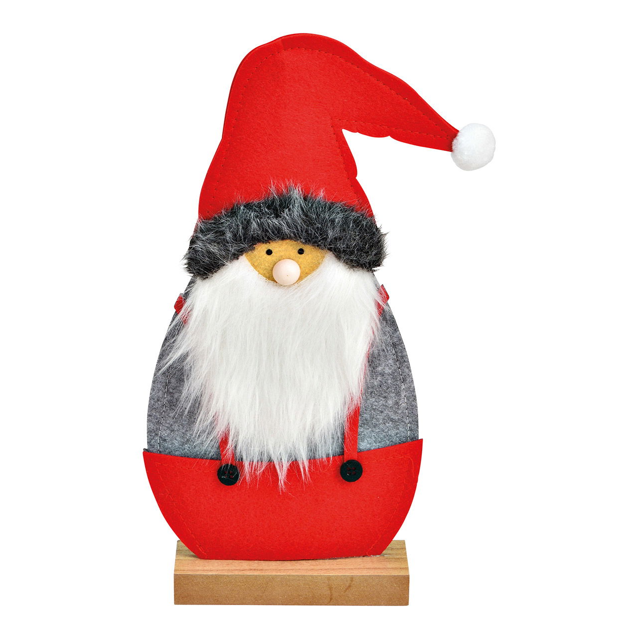 Babbo Natale su base di legno in feltro rosso (L/H/D) 16x34x5cm Babbo Natale su base di legno in feltro rosso (L/H/D) 16x34x5cm