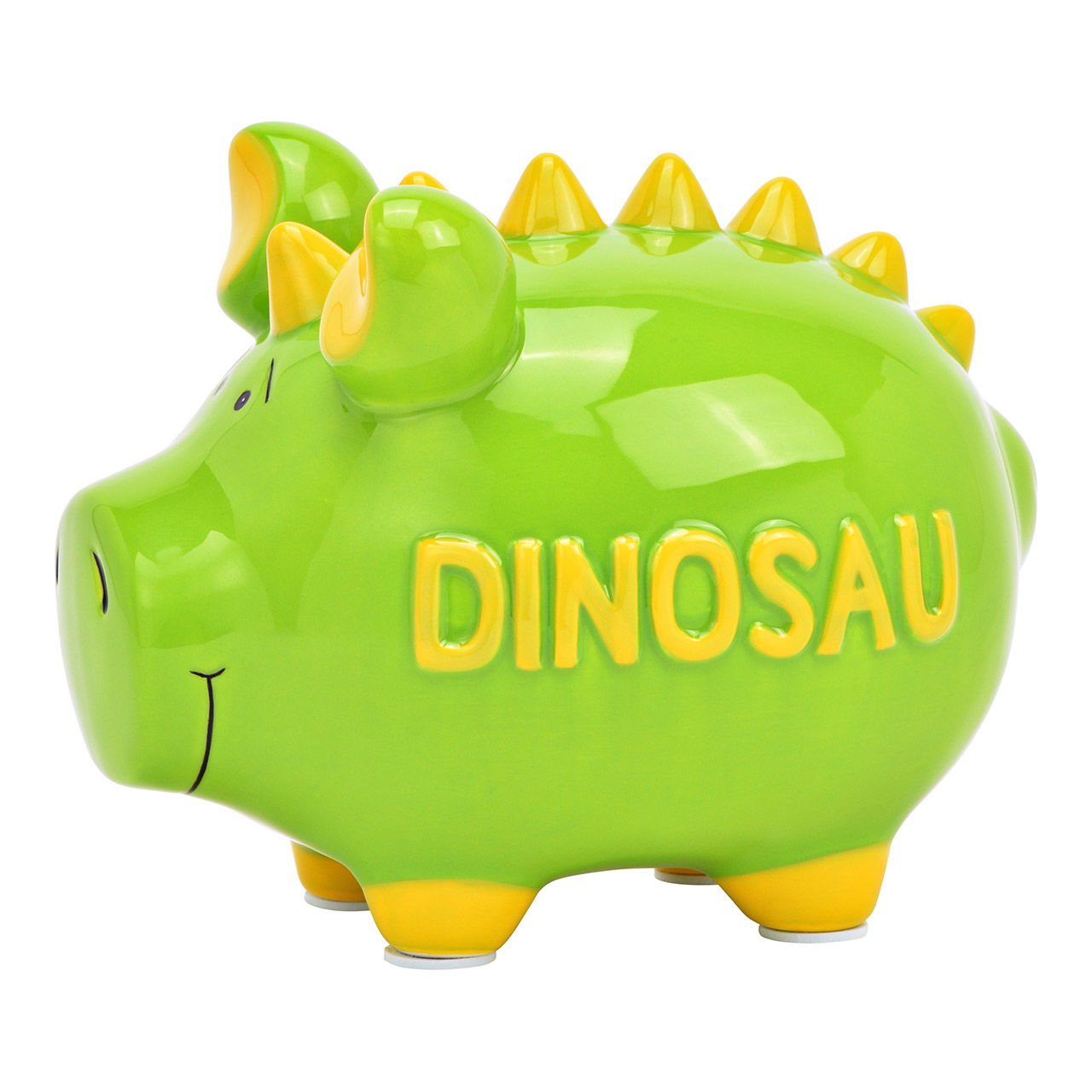 Tirelire KCG cochon moyen, dinosaure, en céramique, vert (L/H/P) 17x15x15cm