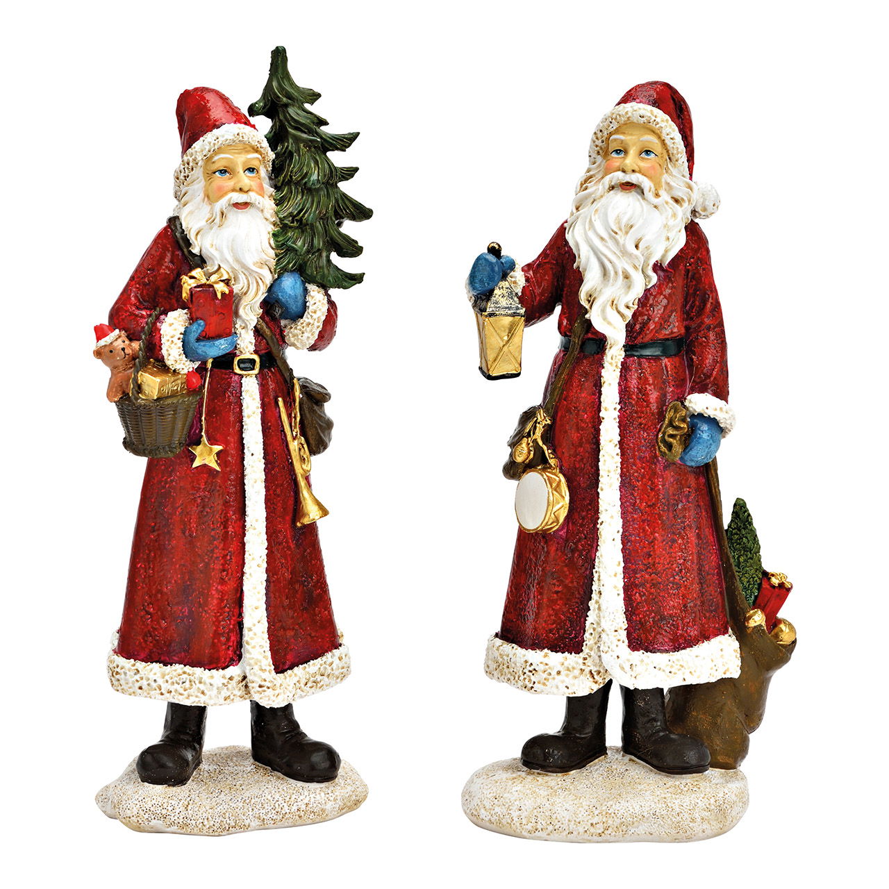 Babbo Natale in polietilene rosso 2 pieghe, (L/H/D) 12x27x9cm