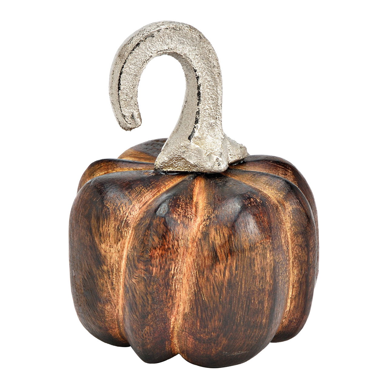 Pumpkin made of mango wood brown (W/H/D) 7x10x7cm