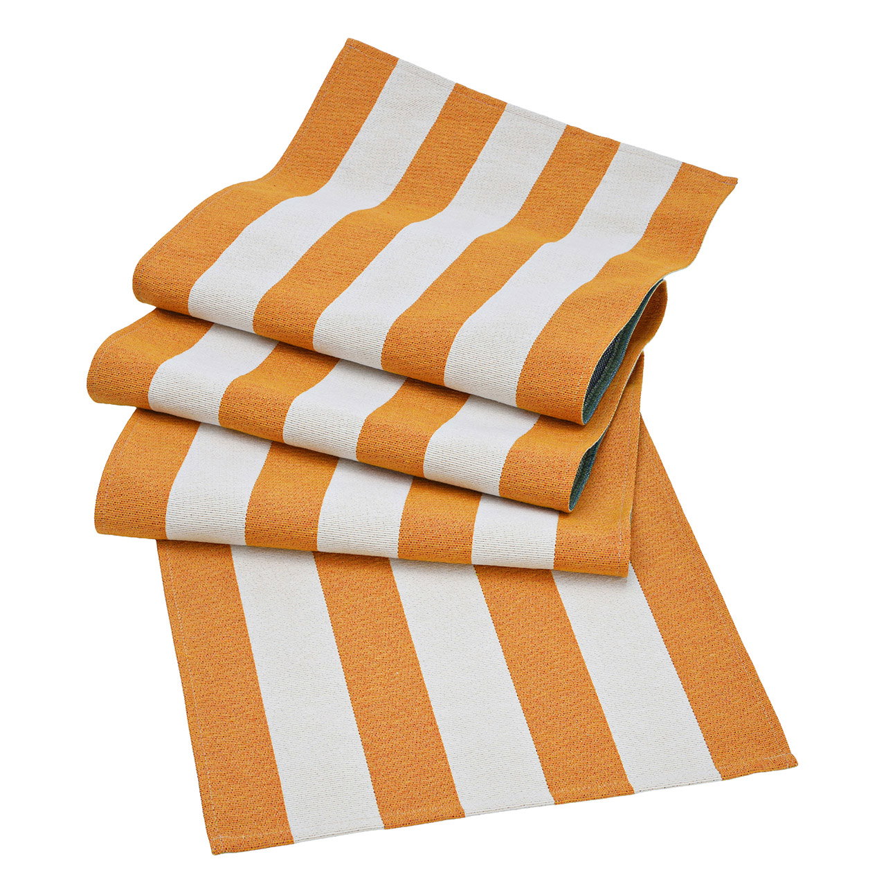 Streifen, Tischläufer, Stoff, orange, Weiß